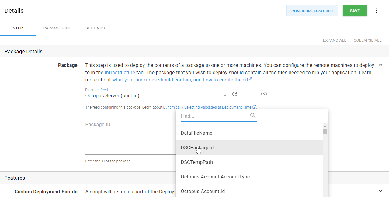 Package id variable