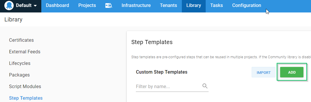 Step templates add