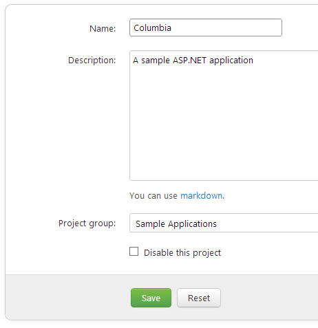 Set a project group