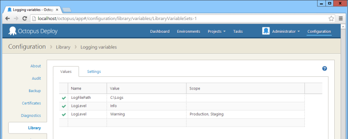 Variable scoped to multiple environments