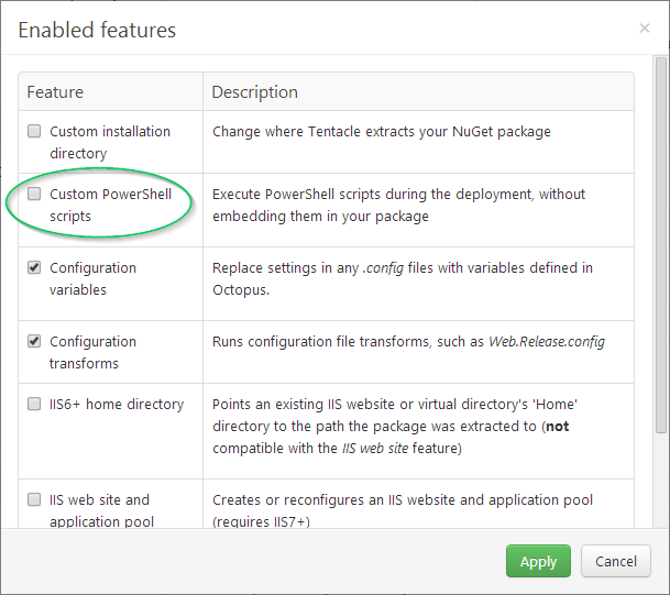 Scripts feature