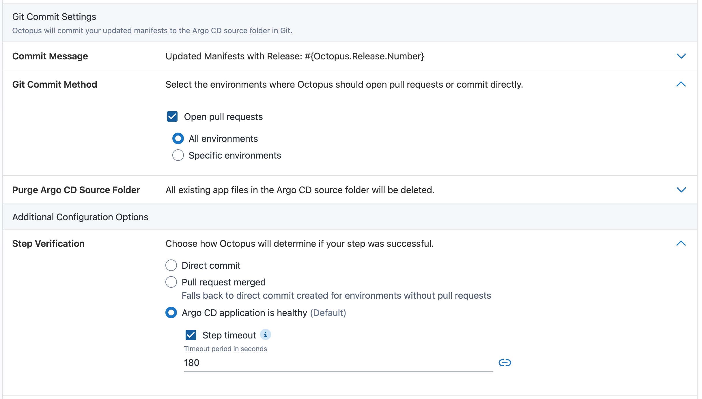 Step verification options