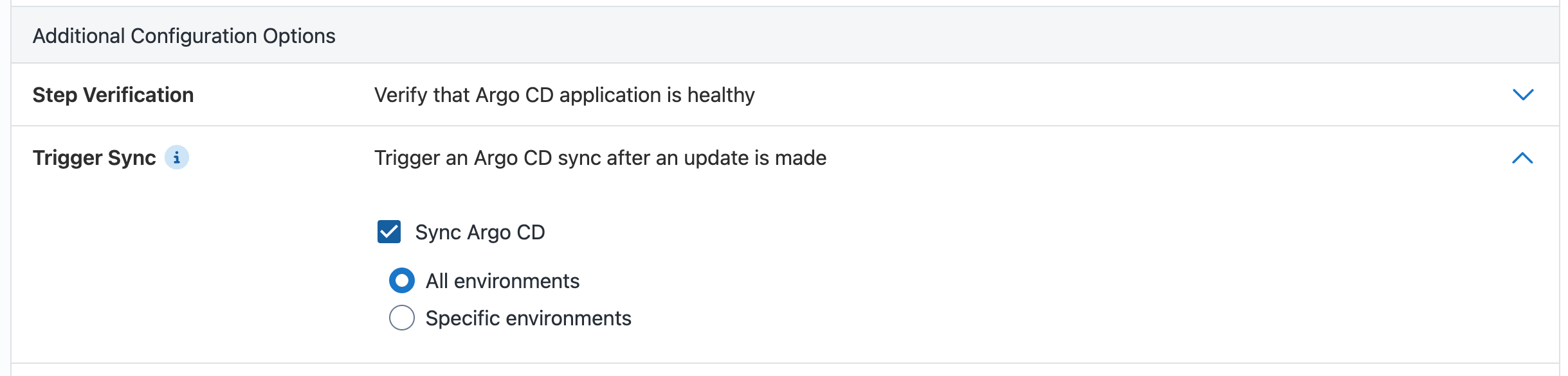 Trigger sync options