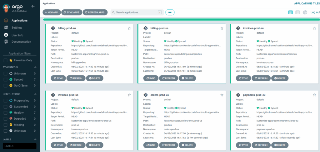 Argo CD UI