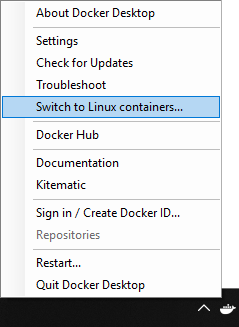 Docker desktop switch to linux containers