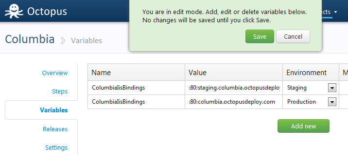 Add variables