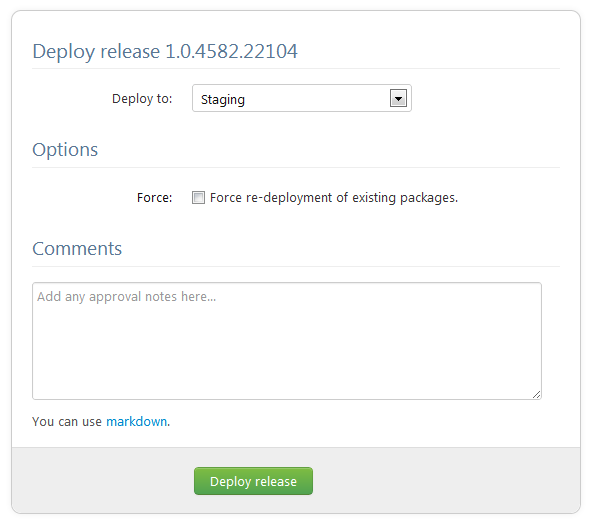 Deploy release