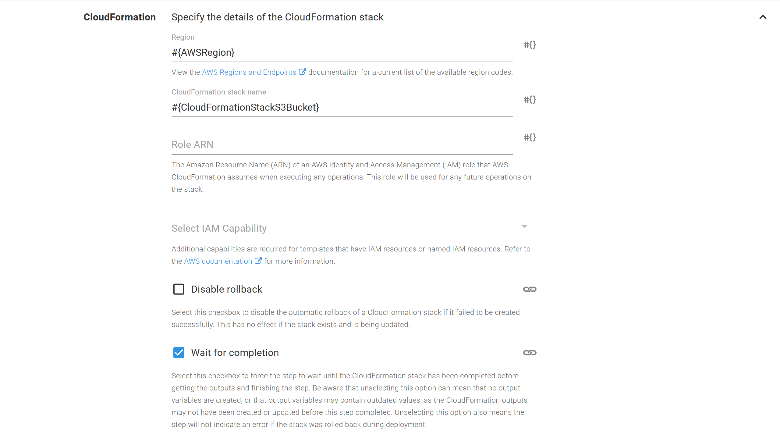 S3 bucket cloudformation settings
