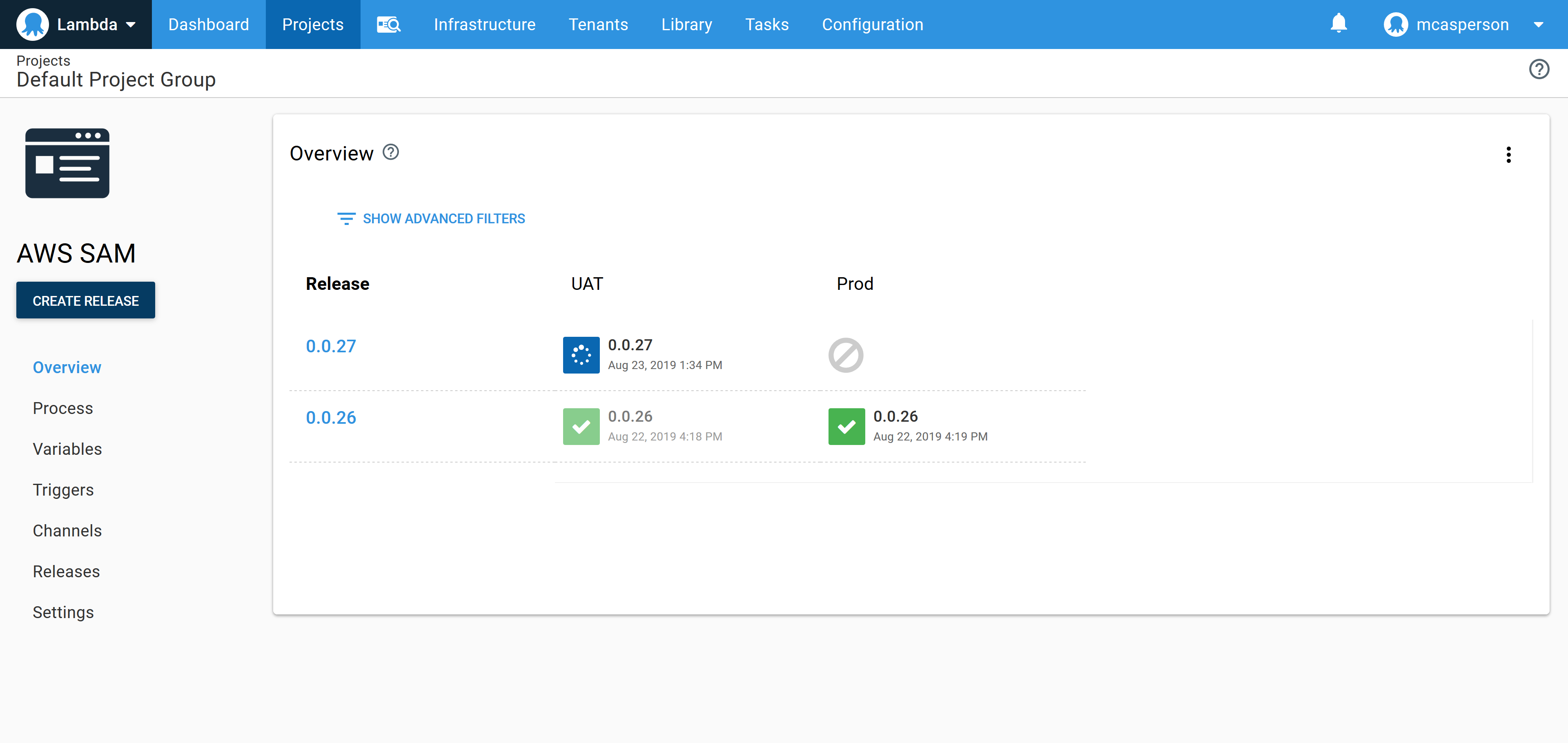 Uat prod dashboard