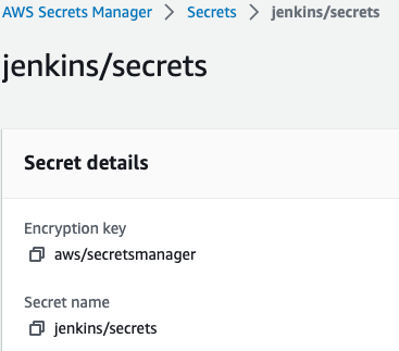 Jenkins secret in AWS Secrets Manager