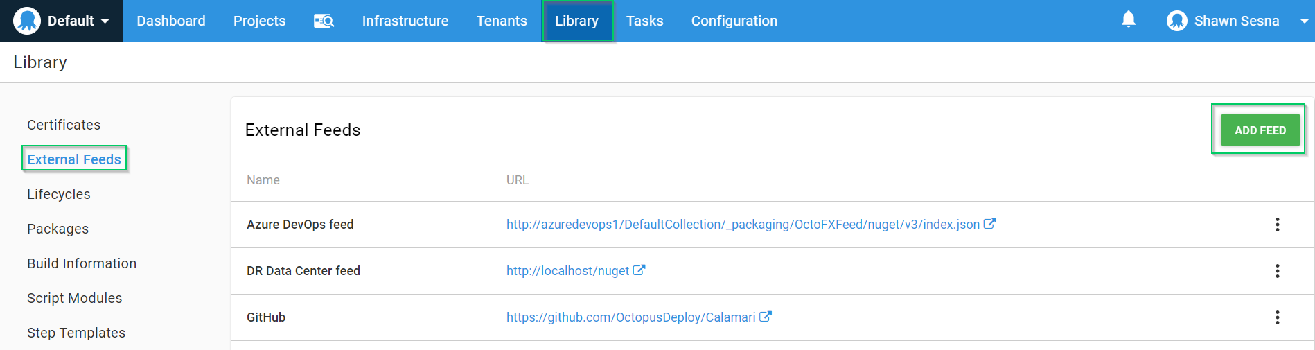 Octopus external feed add