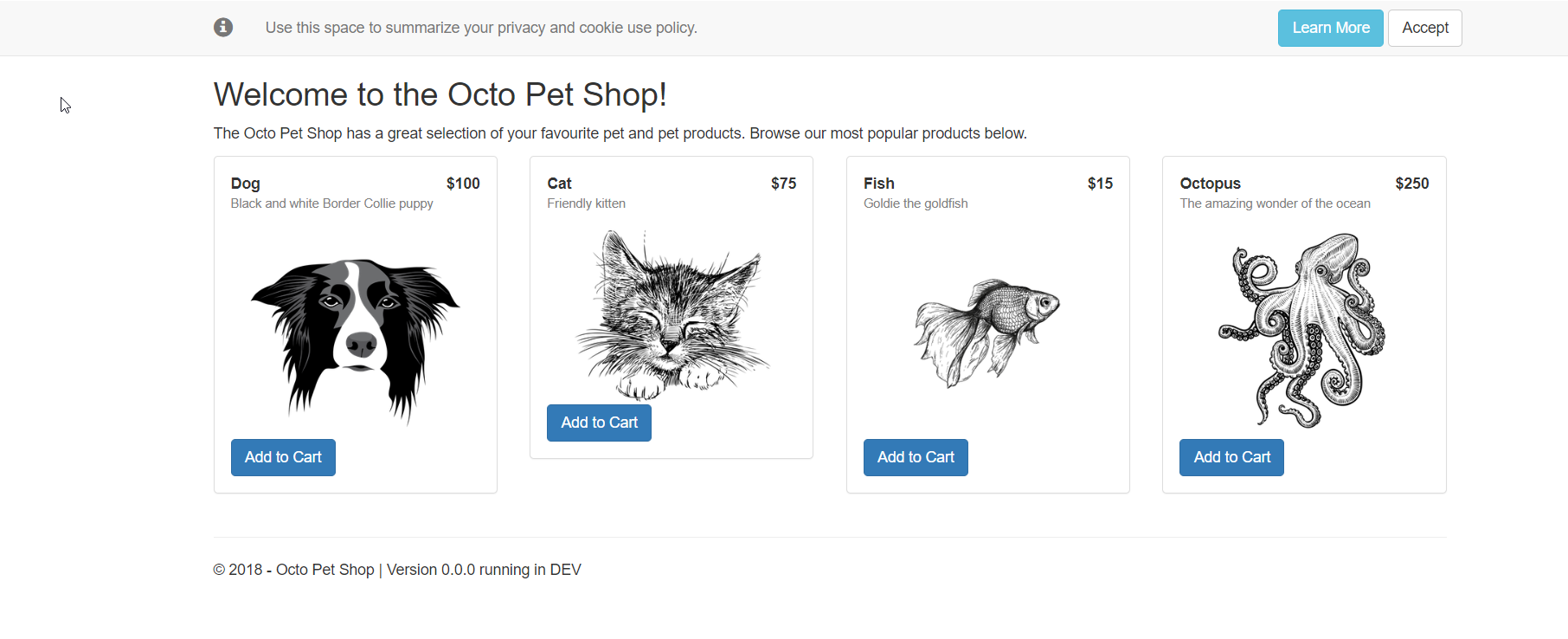 Server docker octopetshop