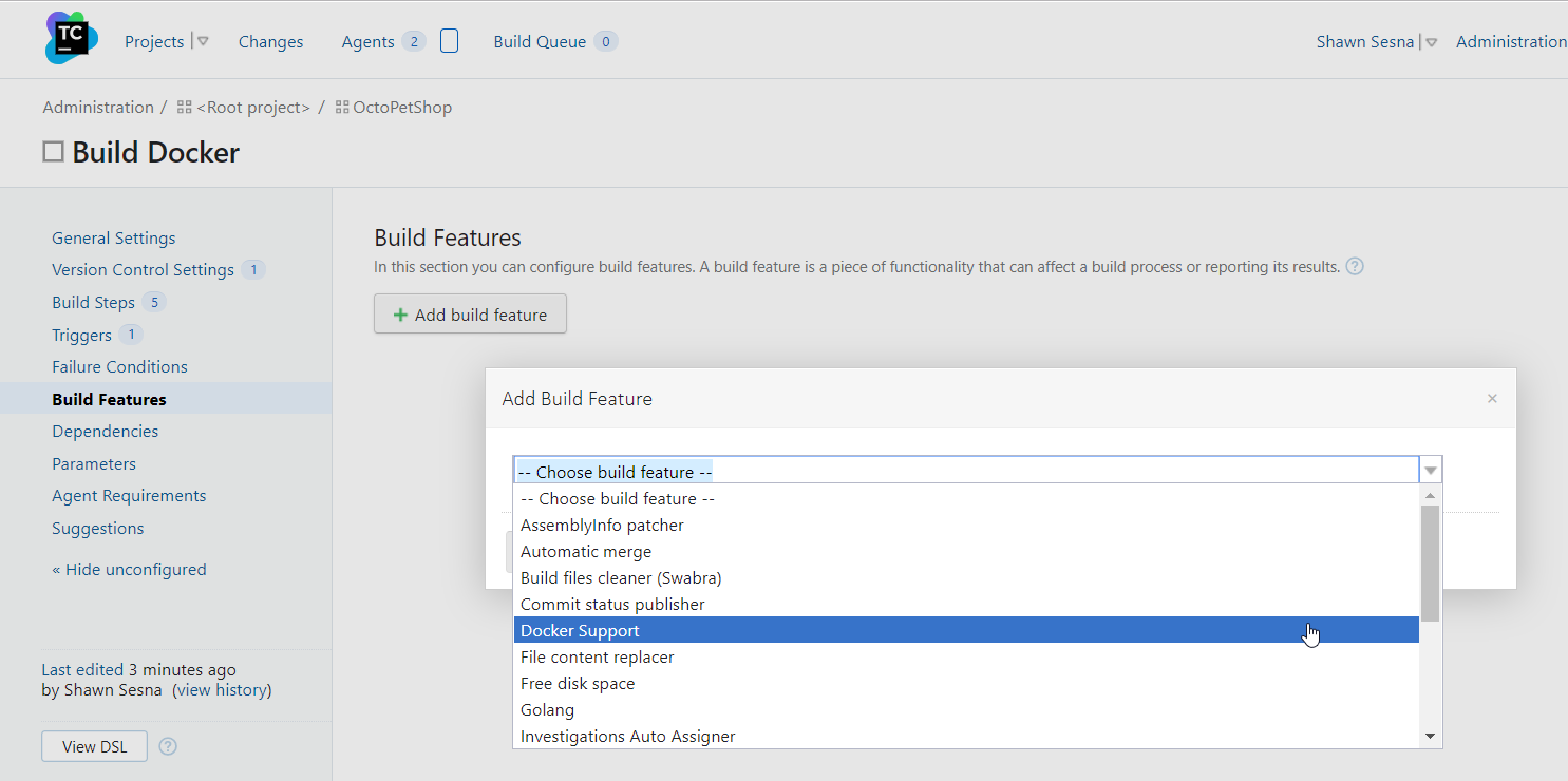 Teamcity build feature docker