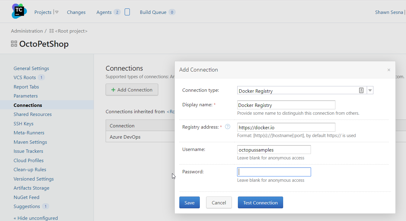Teamcity dockerhub connection