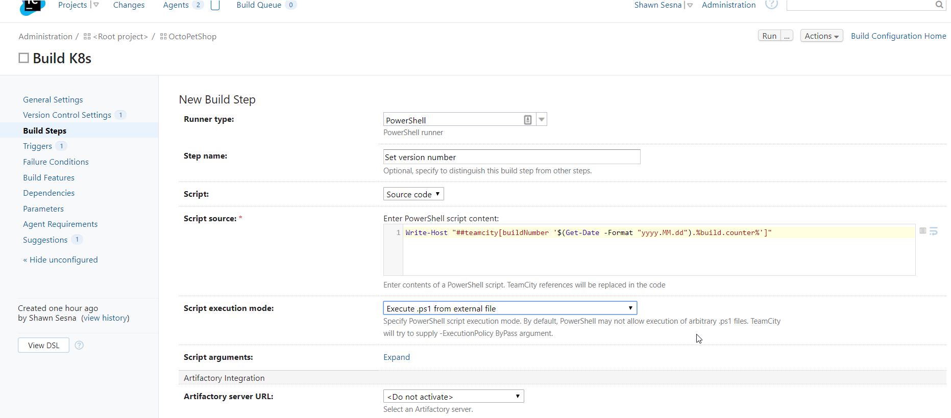 Teamcity build step powershell
