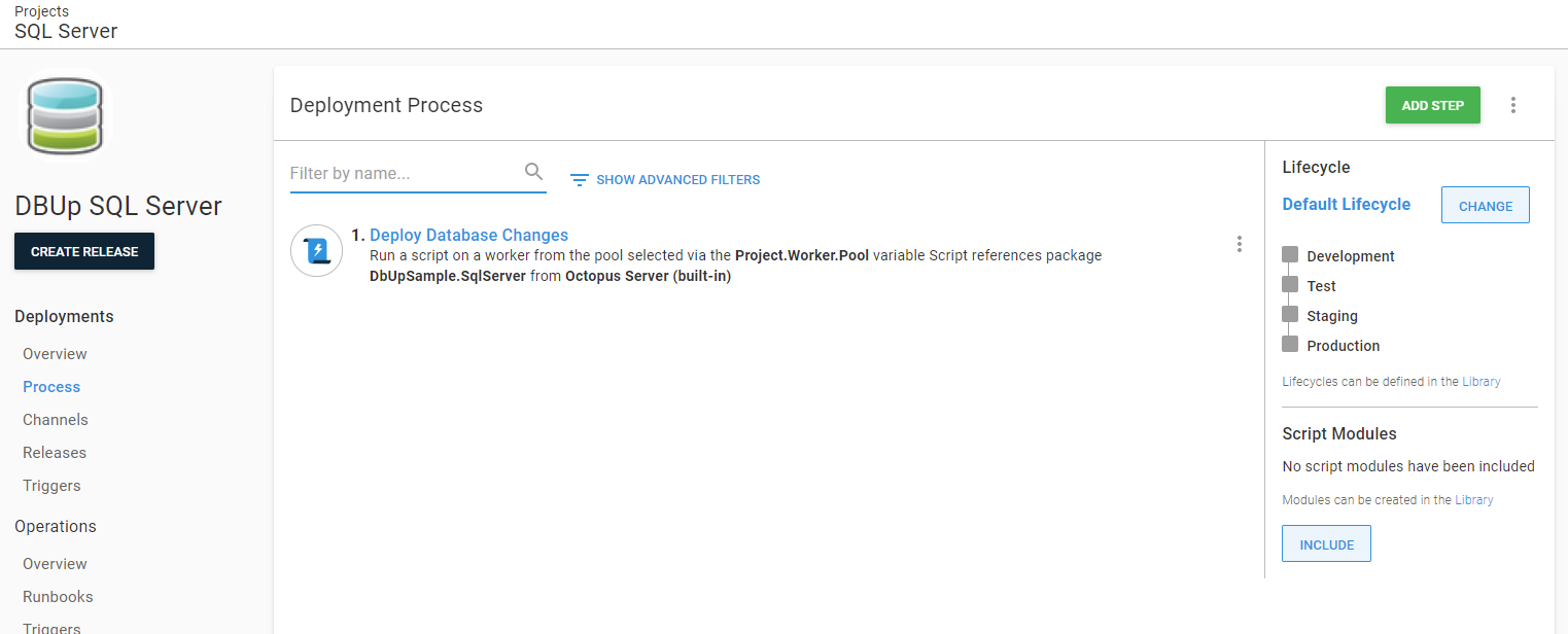 Deployment process start