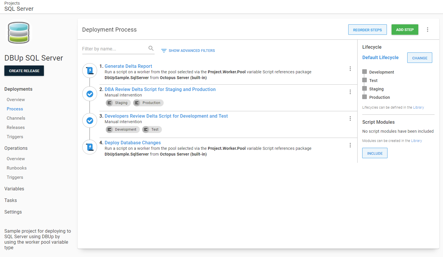 Deployment process with manual interventions