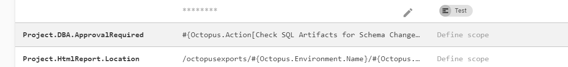 Output variable reference