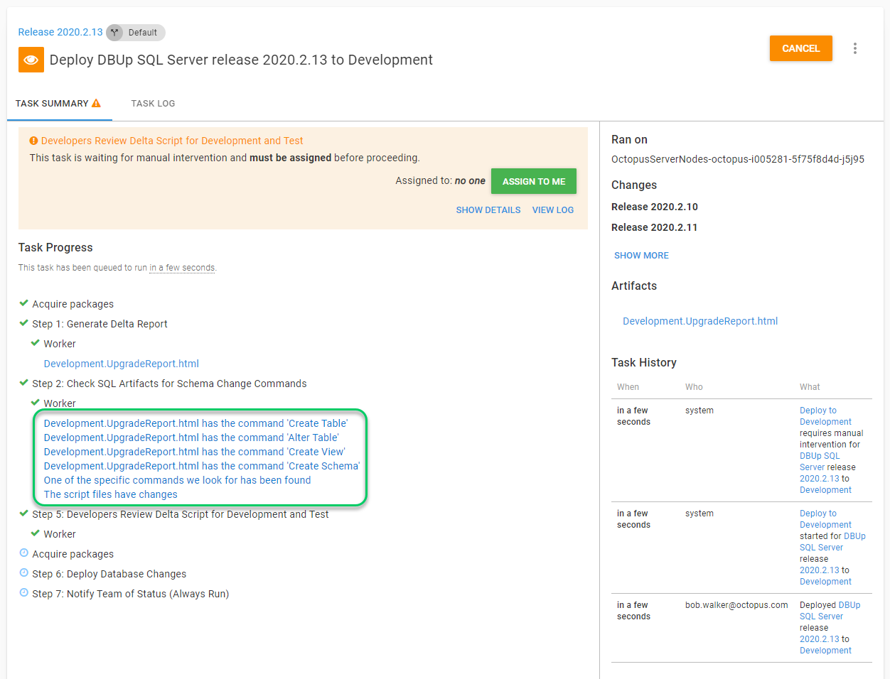 Write highlight in deployment