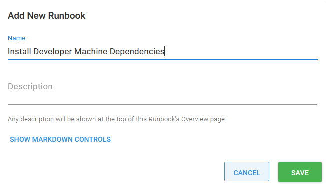 Naming the runbook