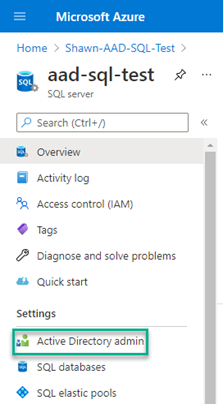 Azure sql aad admin