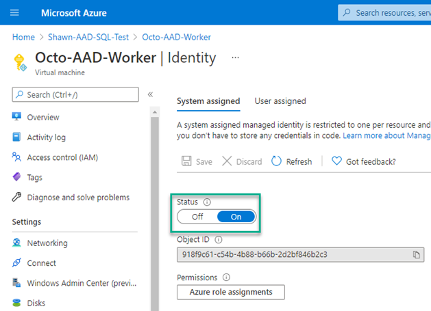 Azure vm managed identity