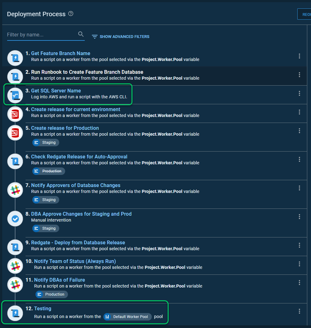 Destination deployment process after sync