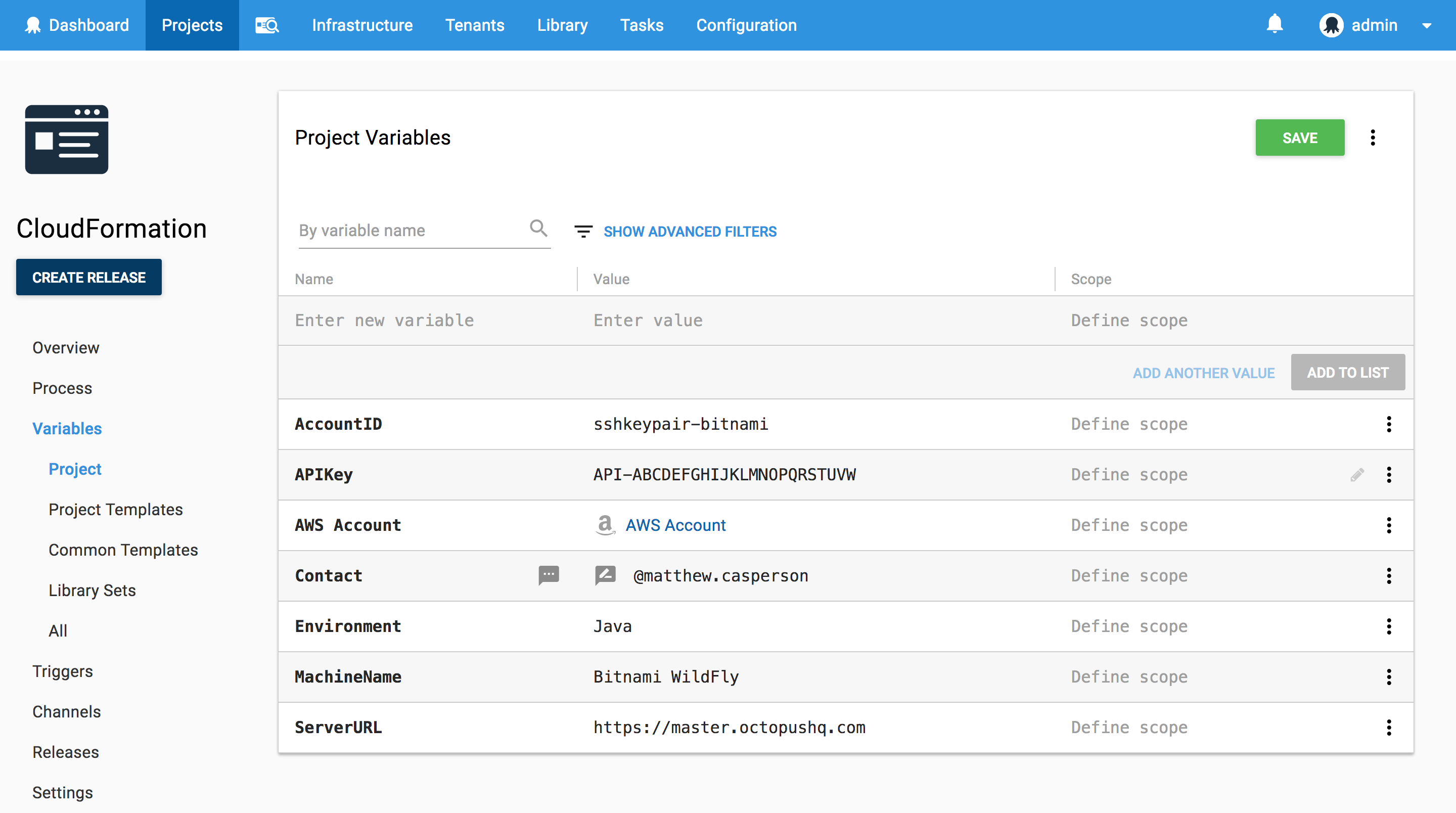 Project Variables