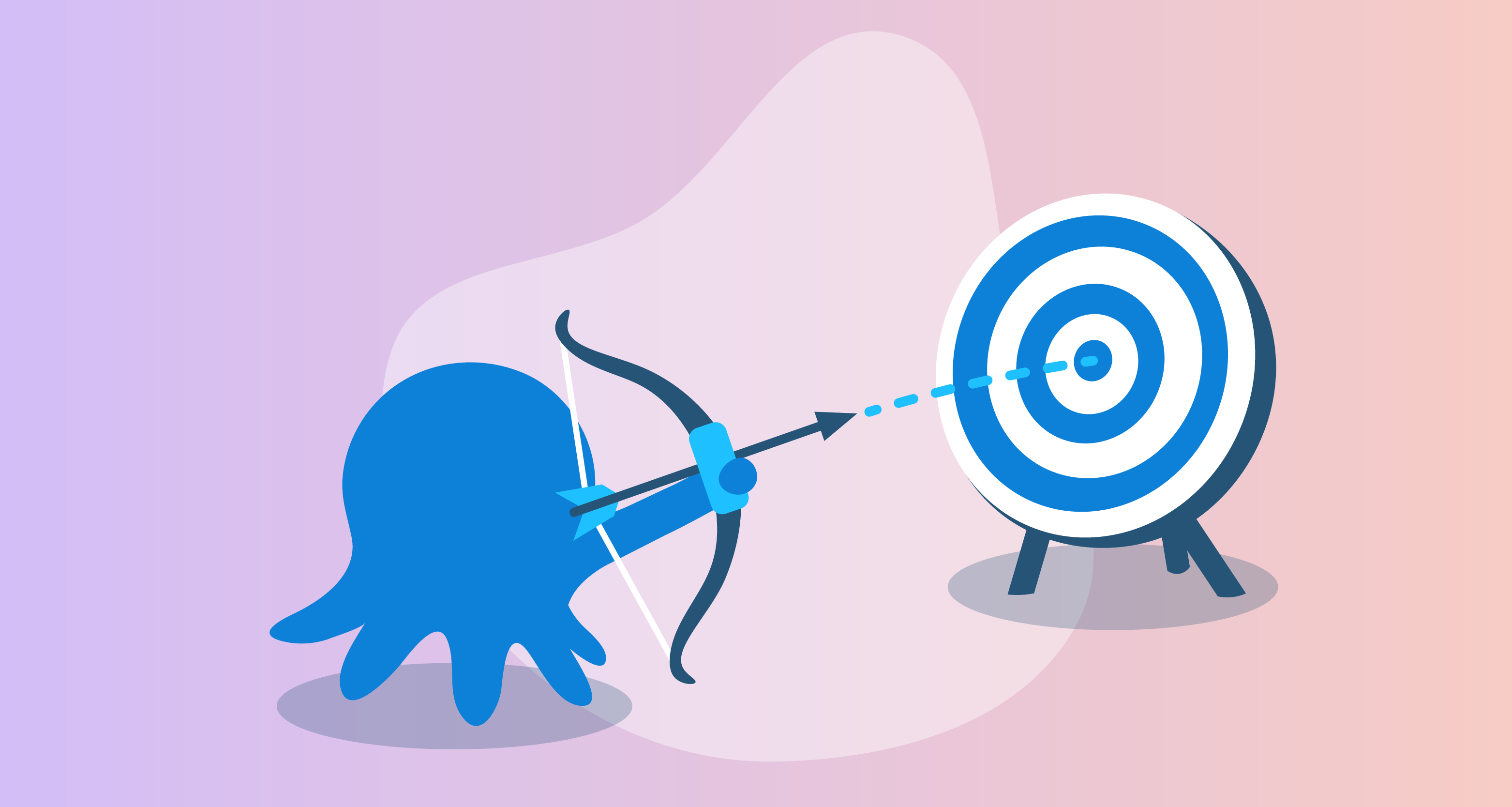 An octopus accurately firing an arrow at a target