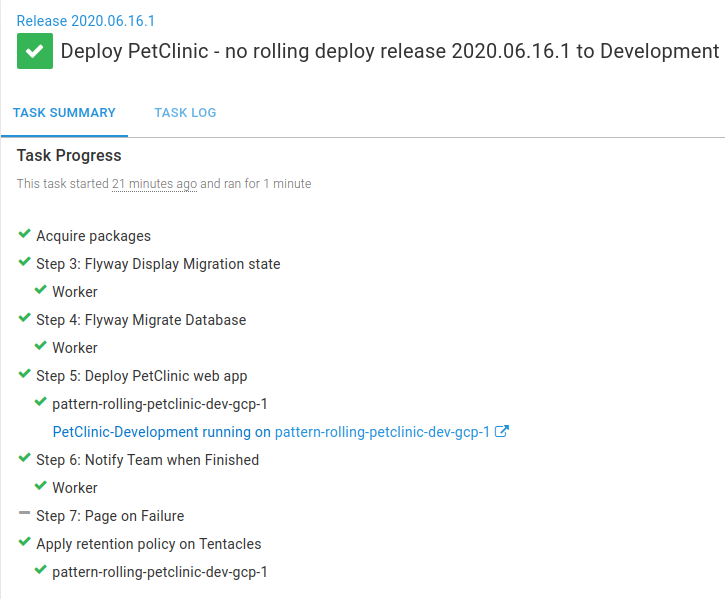 Project sequential deployment run