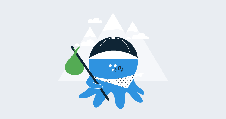 An octopus carrying a knapsack.