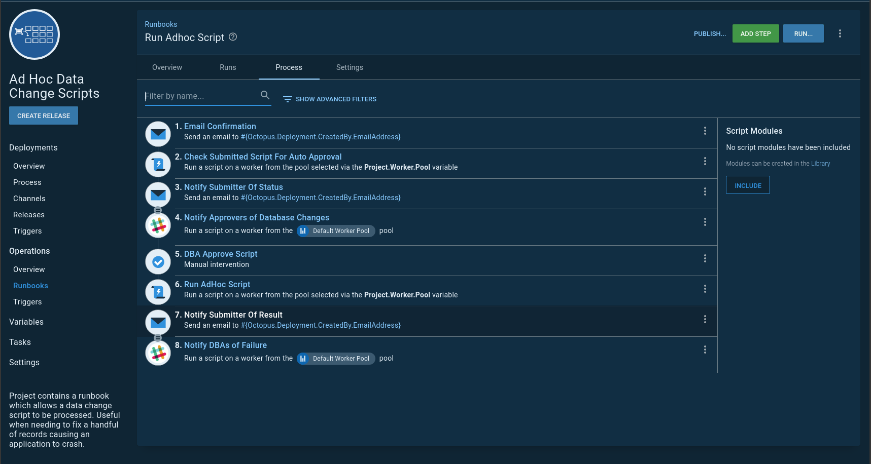 Adhoc scripts process