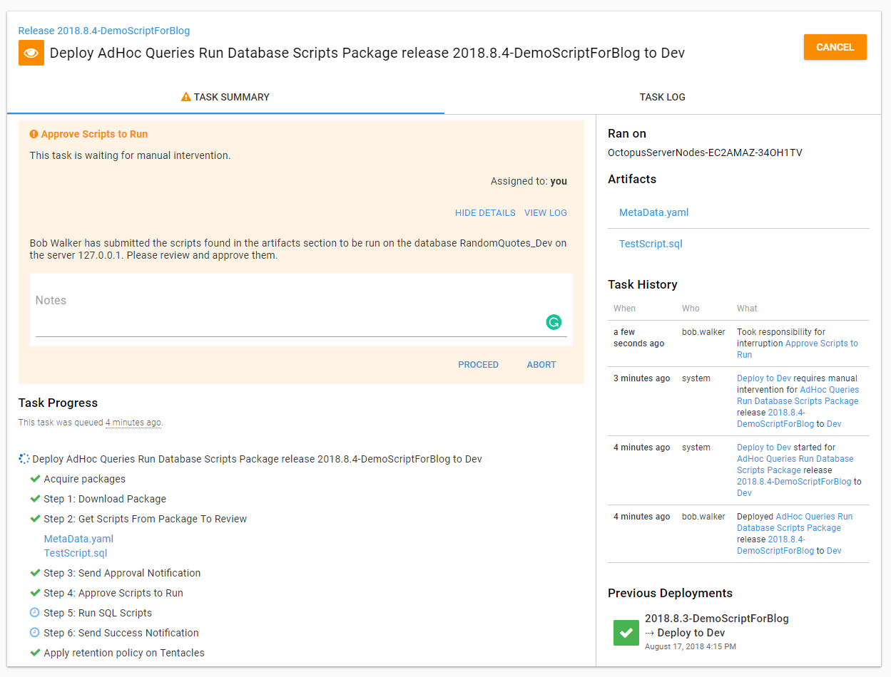 Adhoc demo artifacts