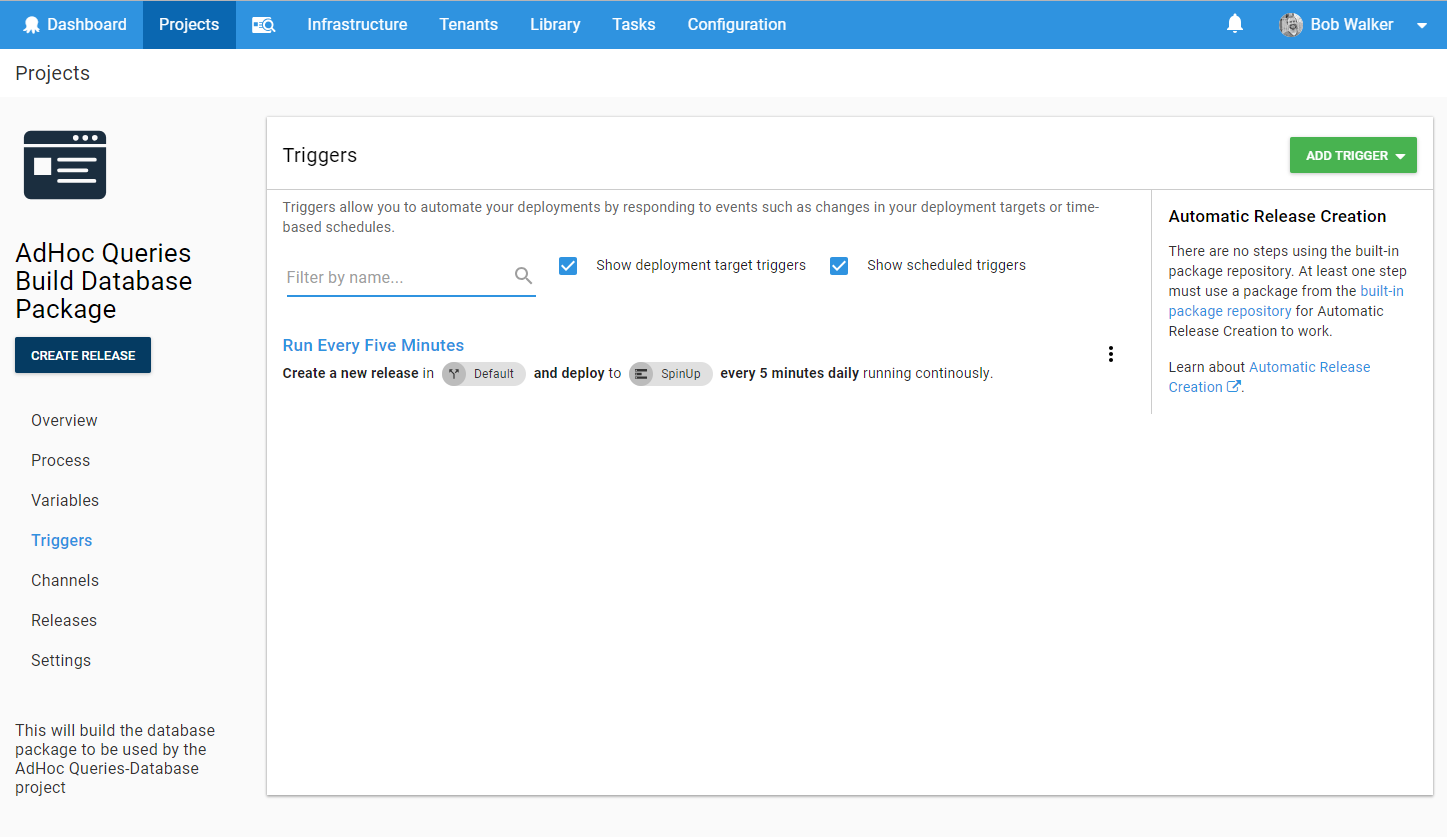 Adhoc octopus build database package triggers