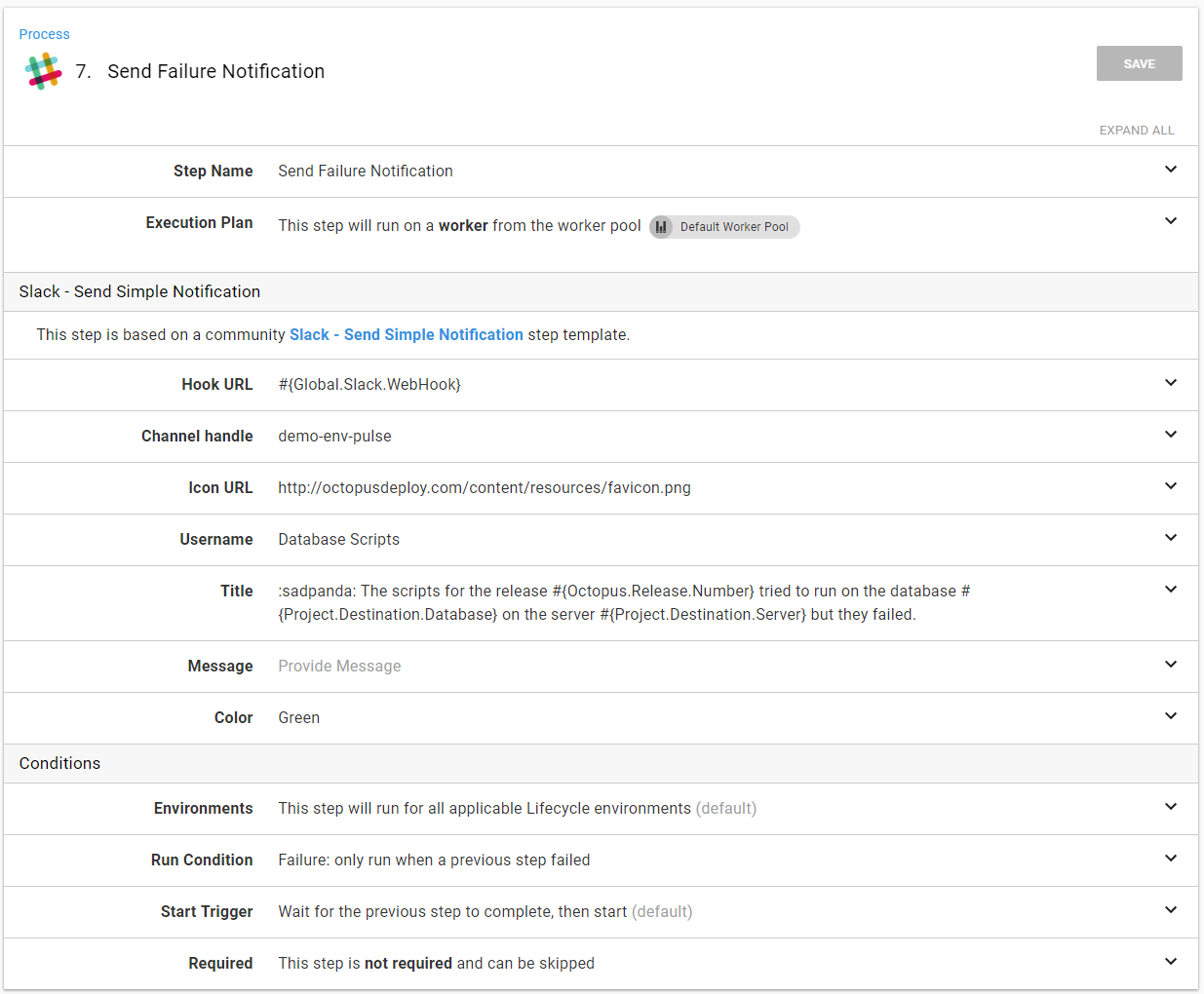 Adhoc octopus run database package failure notification