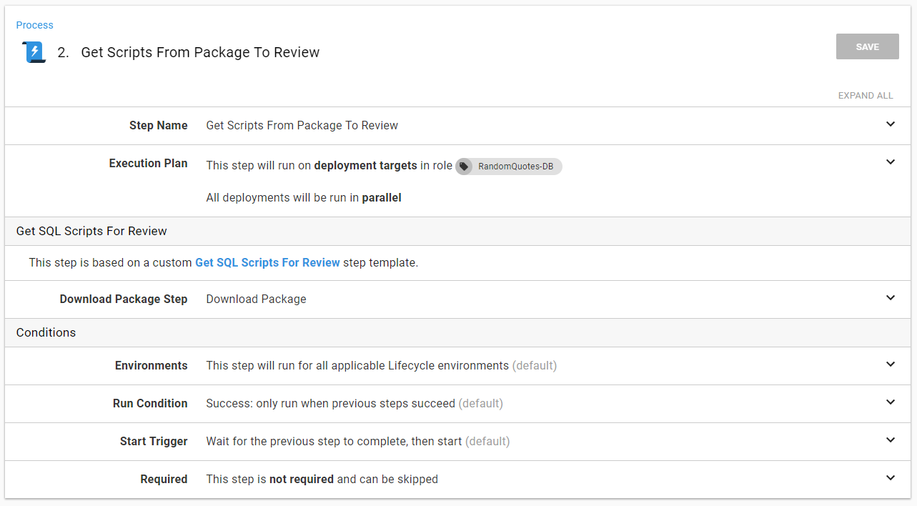 Adhoc octopus run database package get script files