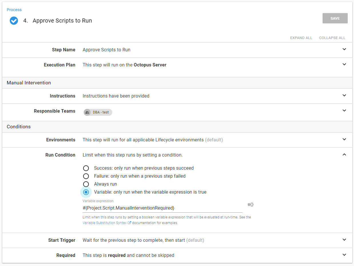 Adhoc octopus run database package manual intervention