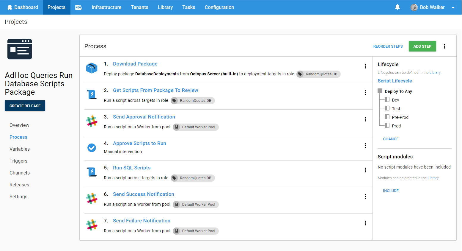 Adhoc octopus run database package process