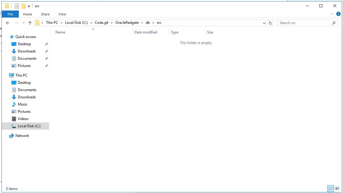 Empty working folder