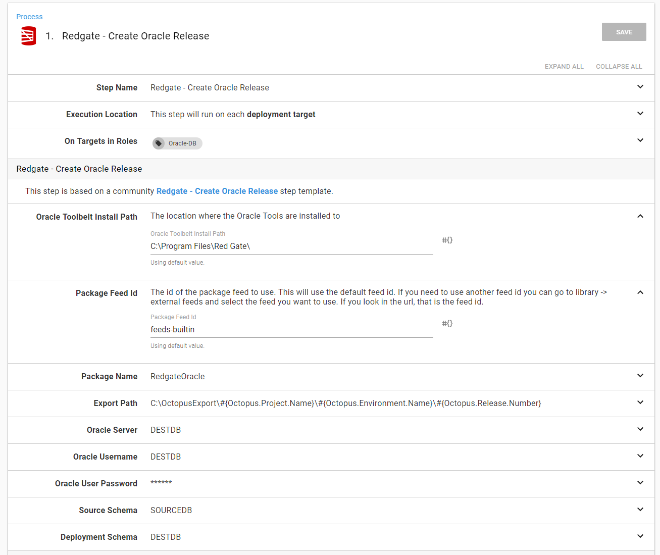 Octopus redgate create oracle release