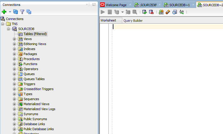 Oracle empty database