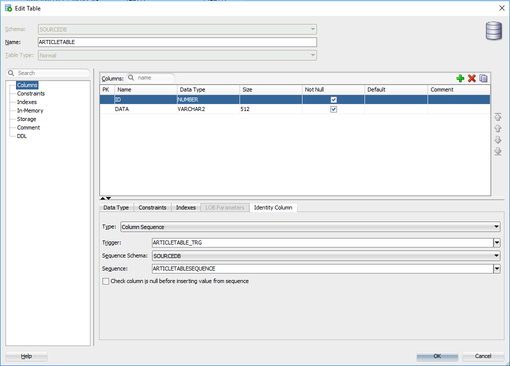 Oracle make id sequence