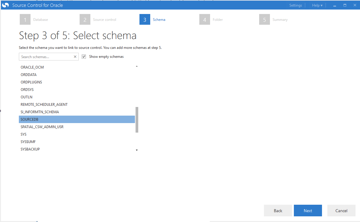Redgate select schema