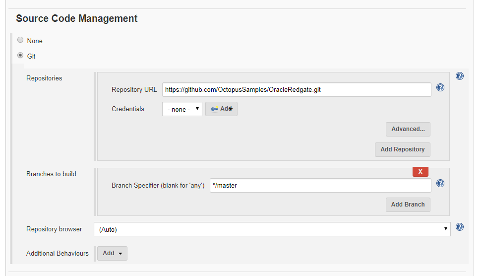 Jenkins source control git