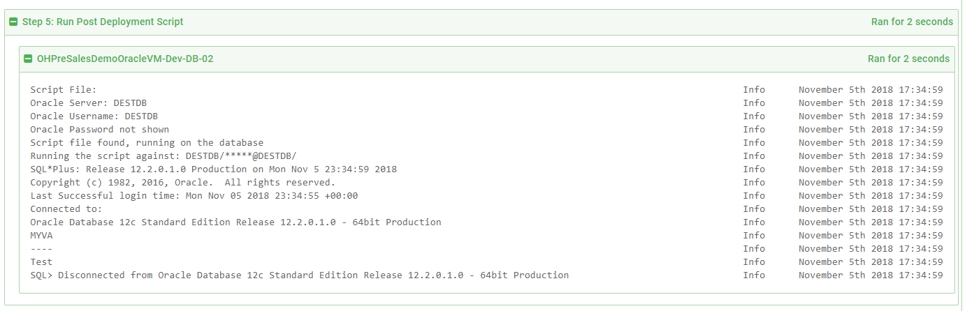 Octopus oracle post deployment script
