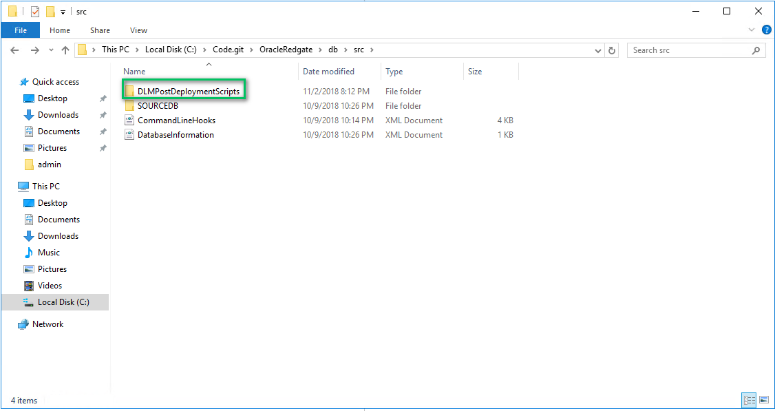 Post deployment scripts folder