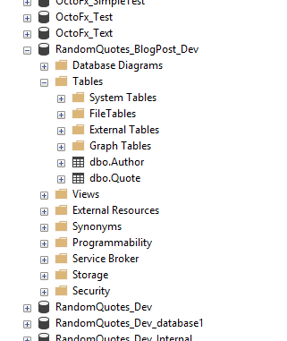 Database successful deployment ssms