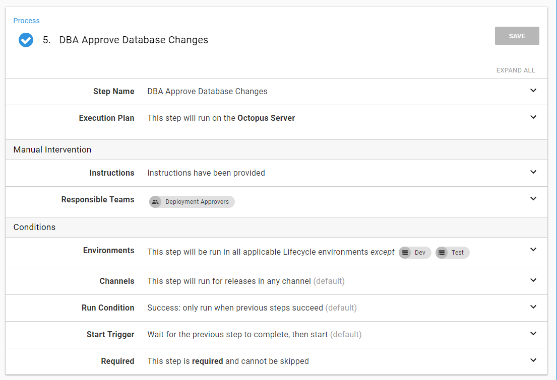 Octopus approve database changes