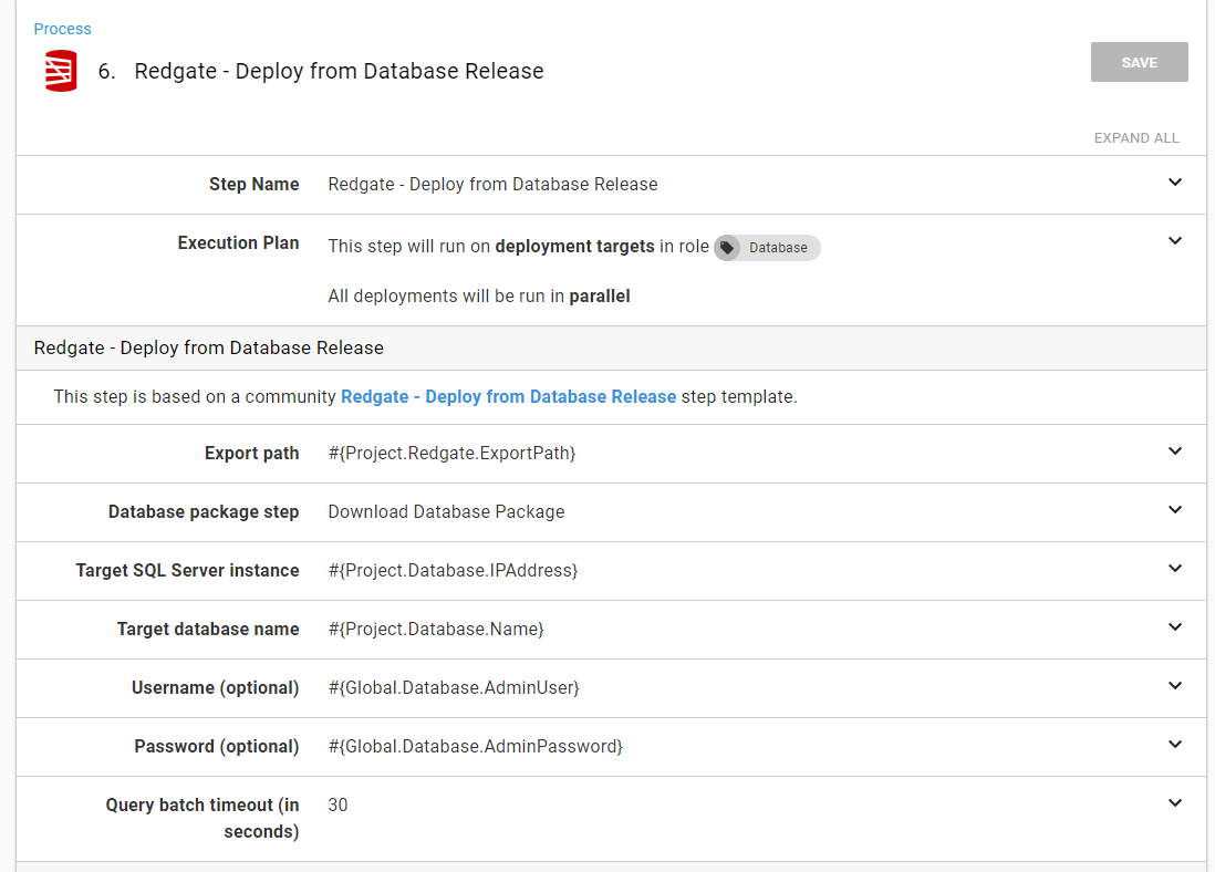 Octopus deploy database release
