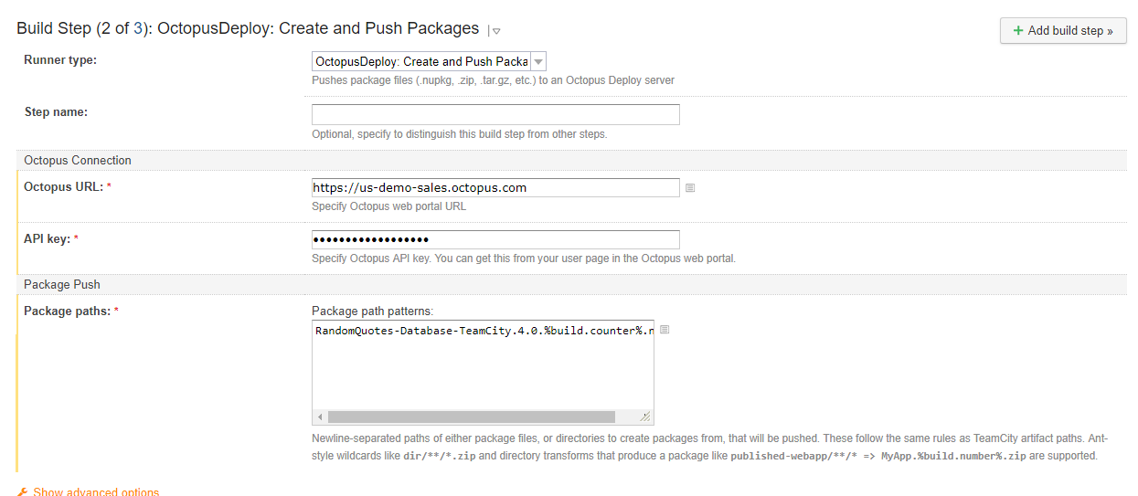 Teamcity publish package